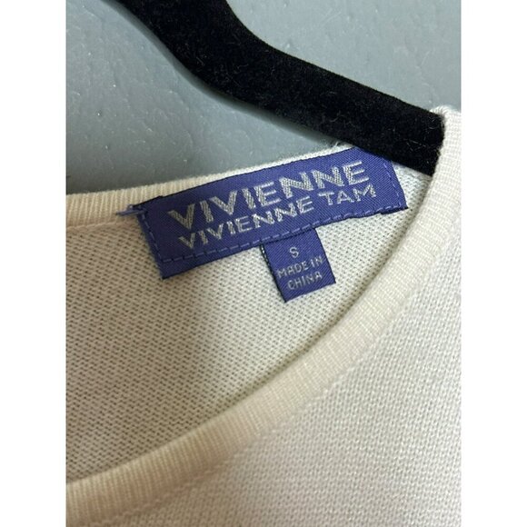 VIVIENNE Vivienne Tam Women's Small Knee-Legnth Sweater LS Dress Striped - Picture 12 of 13